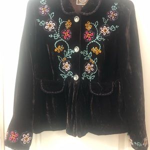 Double D brown velvet jacket